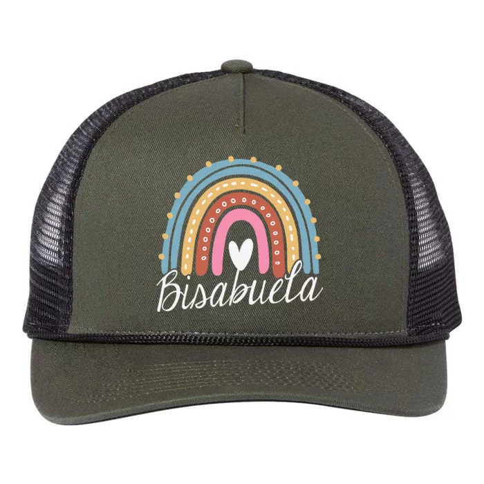 Bisabuela Rainbow For Funny Grandma Christmas Mothers Day Retro Rope Trucker Hat Cap