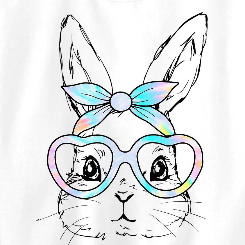 Bunny Rabbit Face Glasses Girl Happy Easter Day Kids Sweatshirt