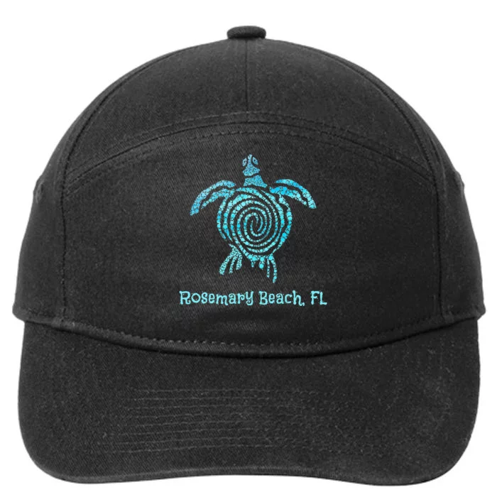 Beach Rosemary FL Blue Bubble Tribal Save The Sea Turtle 7-Panel Snapback Hat