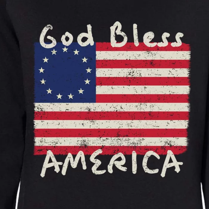 Betsy Ross Flag 13 Colonies God Bless America Gift Womens California Wash Sweatshirt