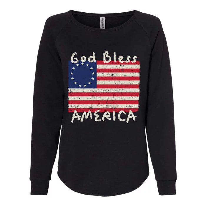 Betsy Ross Flag 13 Colonies God Bless America Gift Womens California Wash Sweatshirt