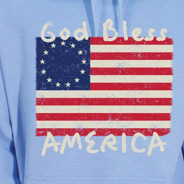 Betsy Ross Flag 13 Colonies God Bless America Gift Unisex Surf Hoodie