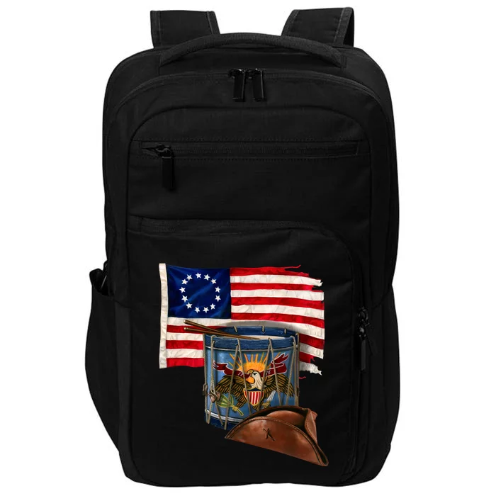 Betsy Ross Flag Patriot Drum Impact Tech Backpack