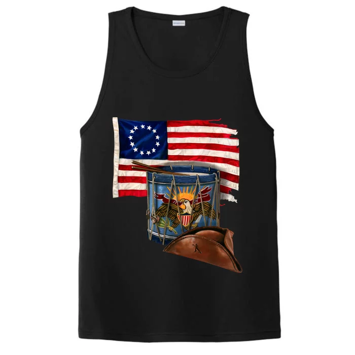 Betsy Ross Flag Patriot Drum Performance Tank