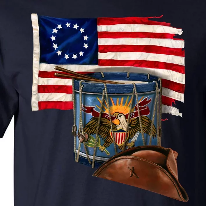 Betsy Ross Flag Patriot Drum Tall T-Shirt