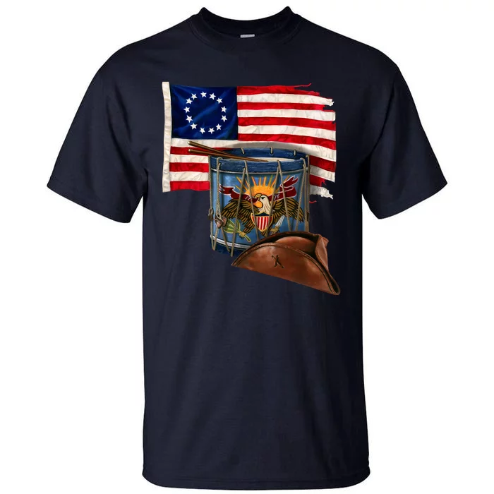 Betsy Ross Flag Patriot Drum Tall T-Shirt