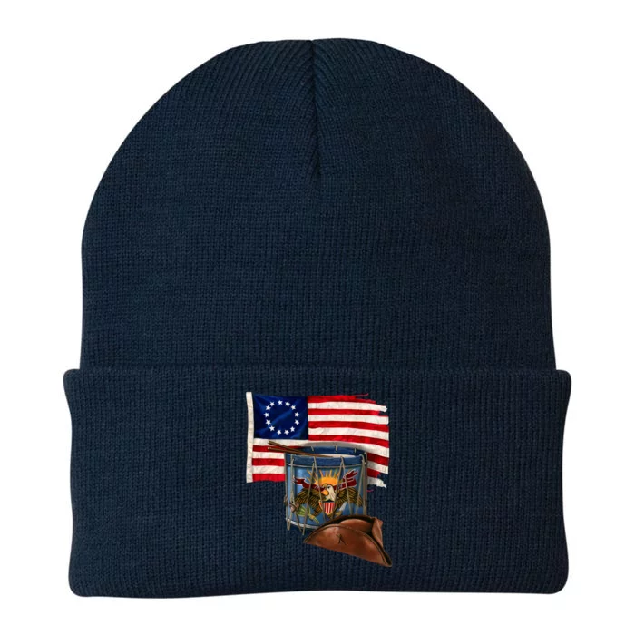 Betsy Ross Flag Patriot Drum Knit Cap Winter Beanie