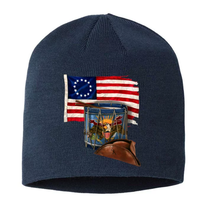 Betsy Ross Flag Patriot Drum 8 1/2in Sustainable Knit Beanie