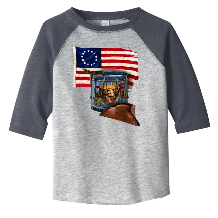 Betsy Ross Flag Patriot Drum Toddler Fine Jersey T-Shirt