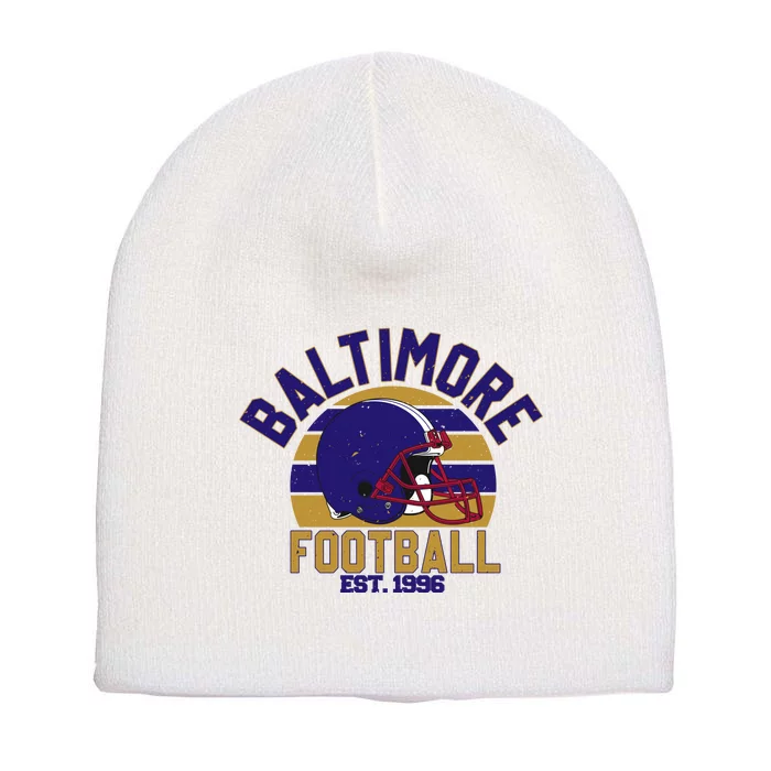 Baltimore Raven Football Est 1996 Team Supporter Short Acrylic Beanie