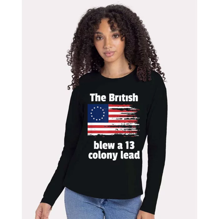 Betsy Ross Flag The British Blew A 13 Colony Lead Womens Cotton Relaxed Long Sleeve T-Shirt