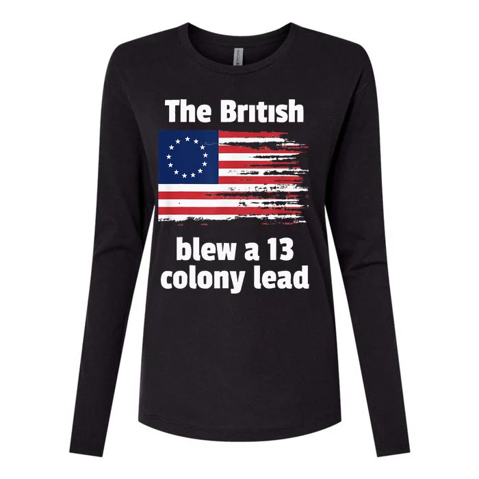 Betsy Ross Flag The British Blew A 13 Colony Lead Womens Cotton Relaxed Long Sleeve T-Shirt