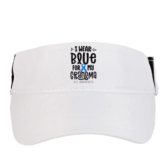 Blue Ribbon For Grandma Disease ALS Awareness Family Cure Adult Drive Performance Visor