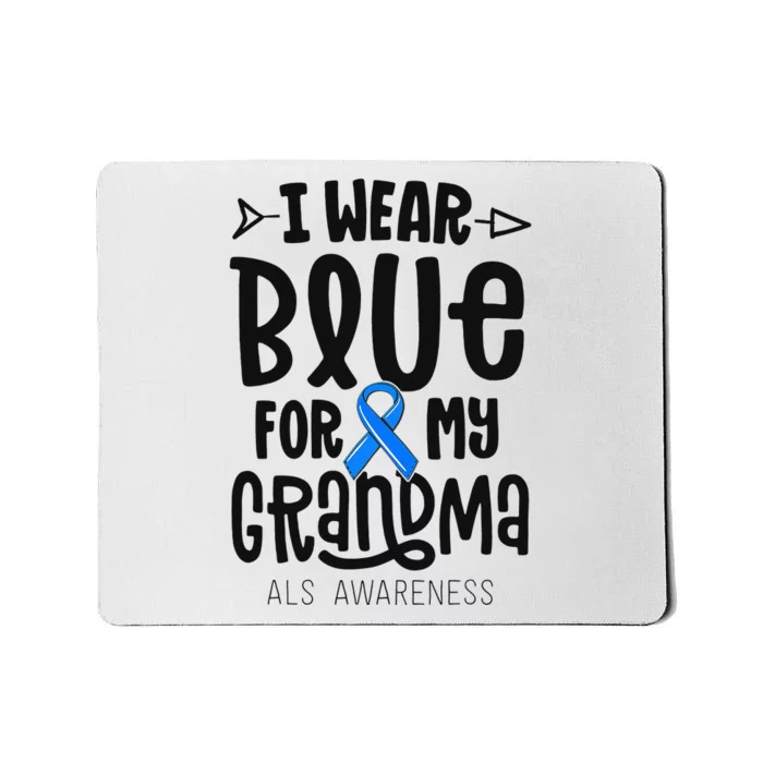 Blue Ribbon For Grandma Disease ALS Awareness Family Cure Mousepad