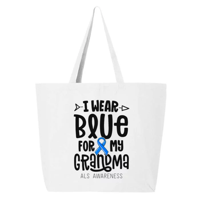 Blue Ribbon For Grandma Disease ALS Awareness Family Cure 25L Jumbo Tote