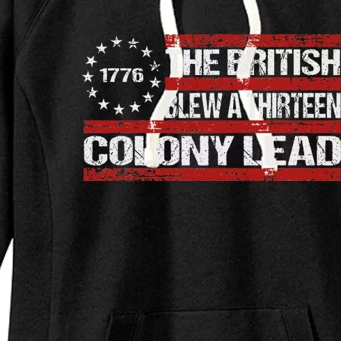 Betsy Ross Funny 13 Colonies July 4th Design Women's Fleece Hoodie