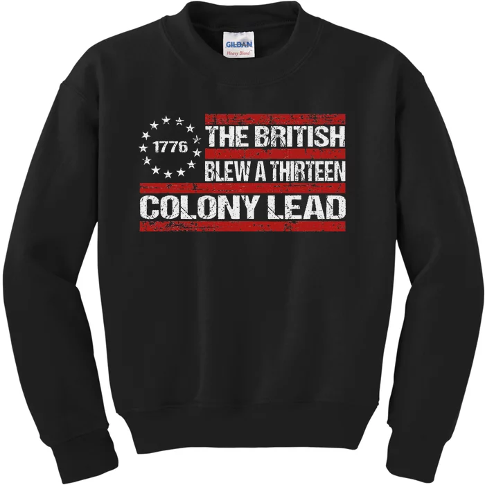 Betsy Ross Funny 13 Colonies July 4th Design Kids Sweatshirt