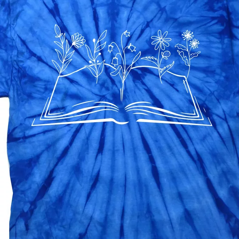 Book Reading Gift Wildflower Book Funny Reading Book Lover Funny Gift Tie-Dye T-Shirt