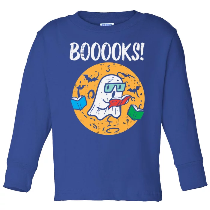 Books Reading Ghost Halloween Teacher Librarian Gift Toddler Long Sleeve Shirt