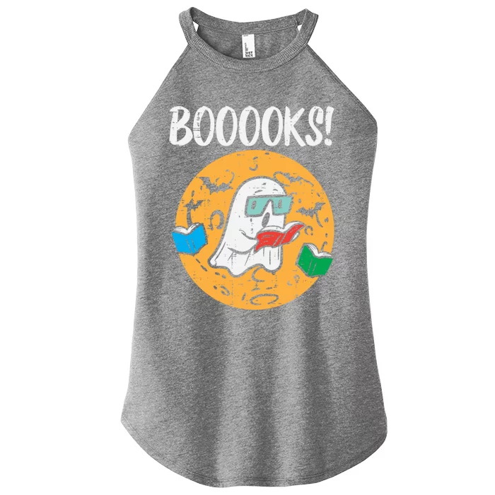 Books Reading Ghost Halloween Teacher Librarian Gift Women’s Perfect Tri Rocker Tank