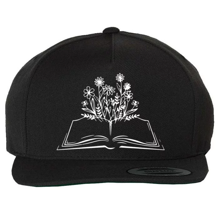 Book Reading Gift Wildflower Book Lover Book Funny Reading Cool Gift Wool Snapback Cap