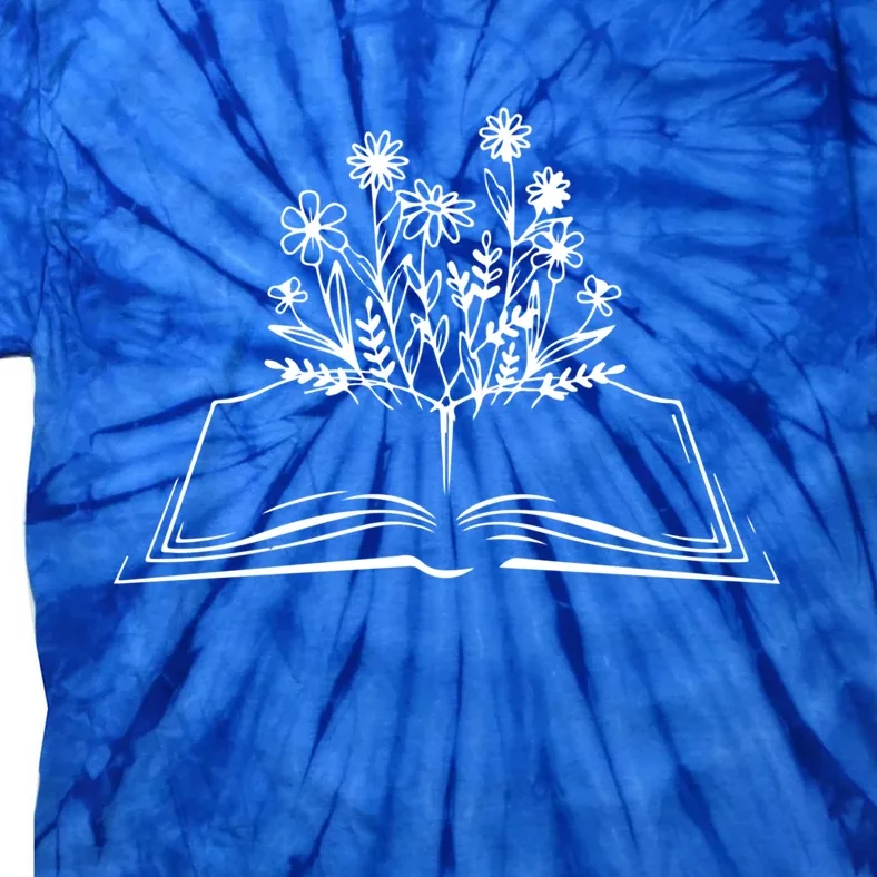 Book Reading Gift Wildflower Book Lover Book Funny Reading Cool Gift Tie-Dye T-Shirt