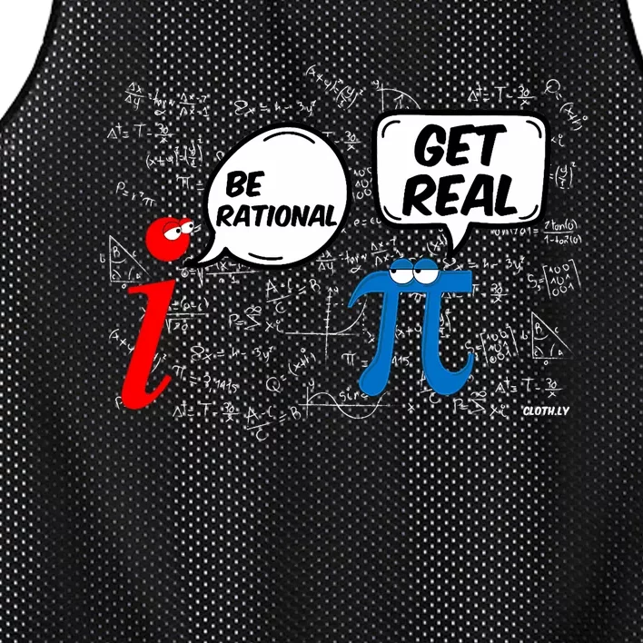 Be Rational Get Real Funny Math Geek Pi Day Mesh Reversible Basketball Jersey Tank