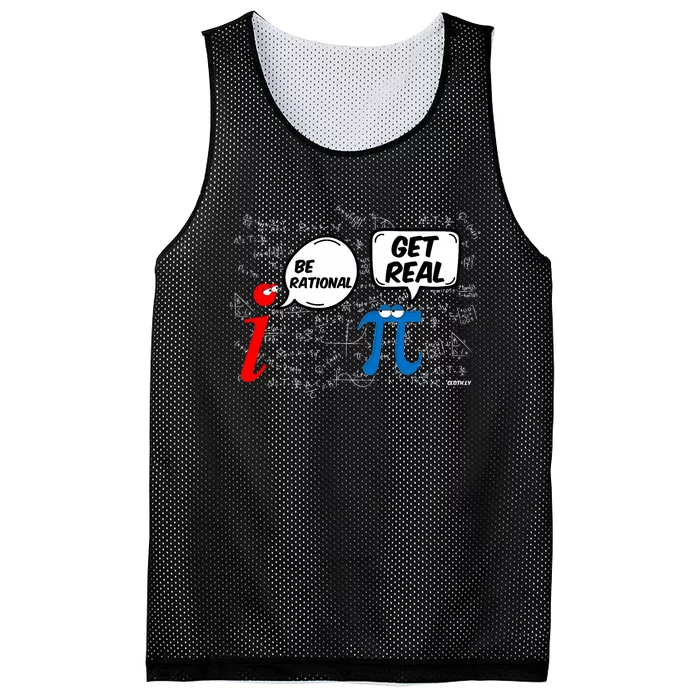 Be Rational Get Real Funny Math Geek Pi Day Mesh Reversible Basketball Jersey Tank