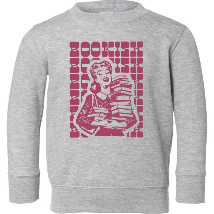 Bookish Retro Girl Toddler Sweatshirt