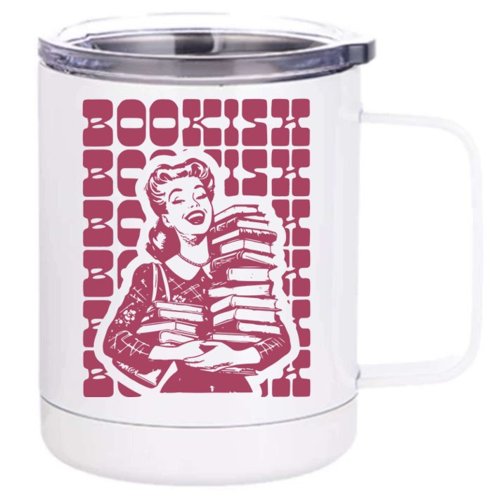 Bookish Retro Girl Front & Back 12oz Stainless Steel Tumbler Cup