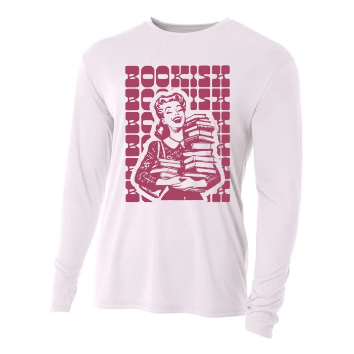 Bookish Retro Girl Cooling Performance Long Sleeve Crew