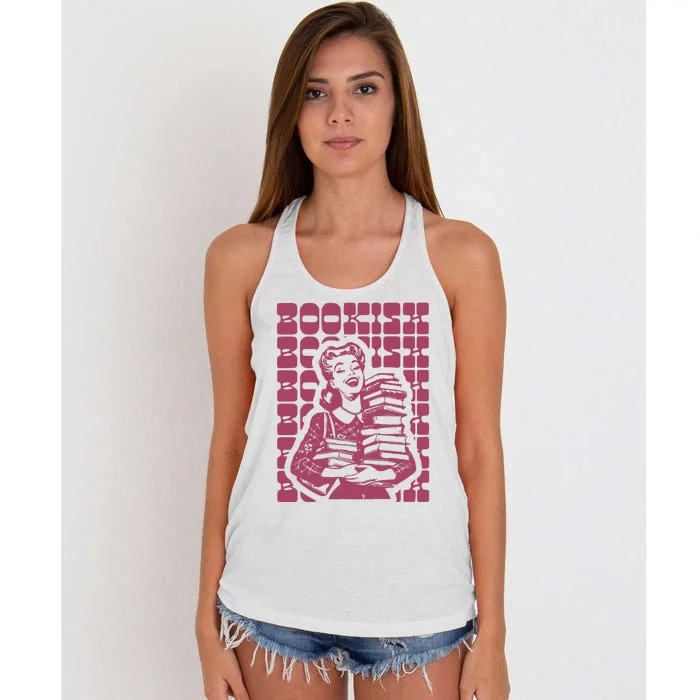 Bookish Retro Girl Women's Knotted Racerback Tank