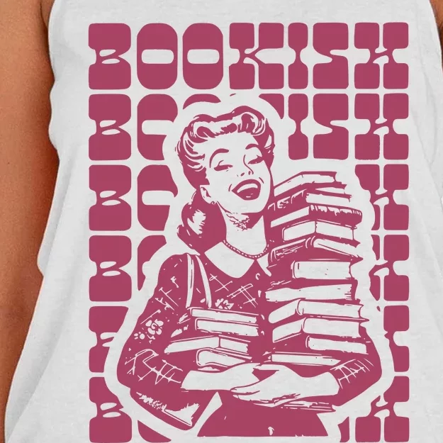 Bookish Retro Girl Women's Knotted Racerback Tank