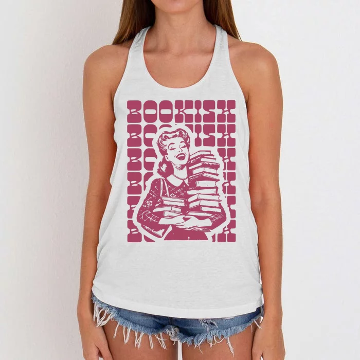 Bookish Retro Girl Women's Knotted Racerback Tank