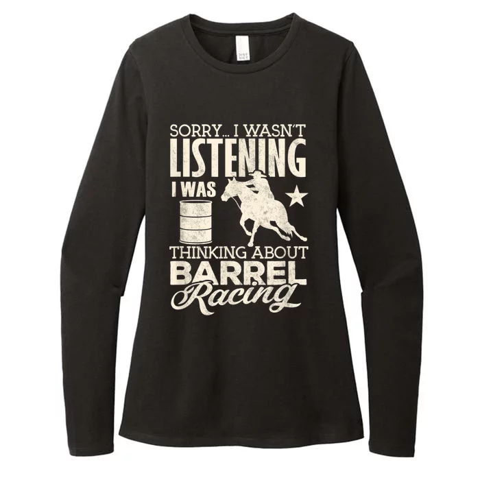 Barrel Racer Girl Wasn't Listening Barrel Racing Horse Womens CVC Long Sleeve Shirt