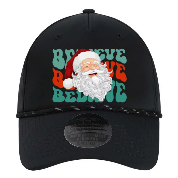 Believe Retro Groovy Santa Claus Face Christmas Novelty Pjs Meaningful Gift Performance The Dyno Cap