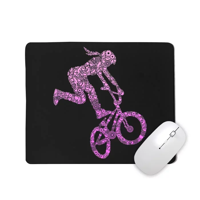 Bmx Rider Girl Bike Bicycle Stunt Racing Mousepad