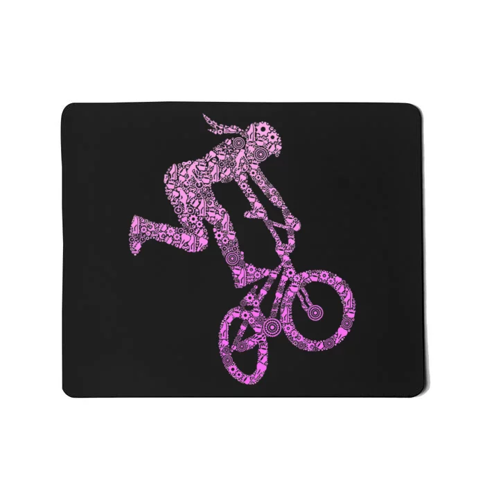 Bmx Rider Girl Bike Bicycle Stunt Racing Mousepad