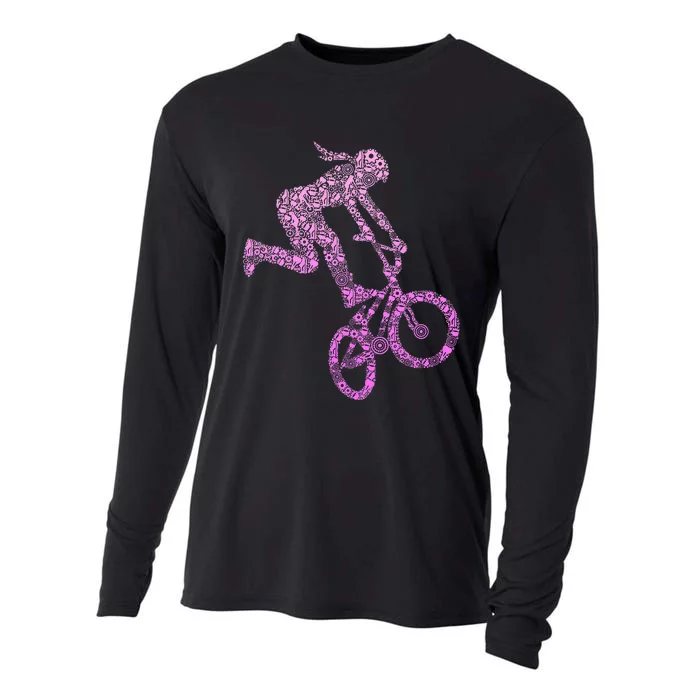 Bmx Rider Girl Bike Bicycle Stunt Racing Cooling Performance Long Sleeve Crew