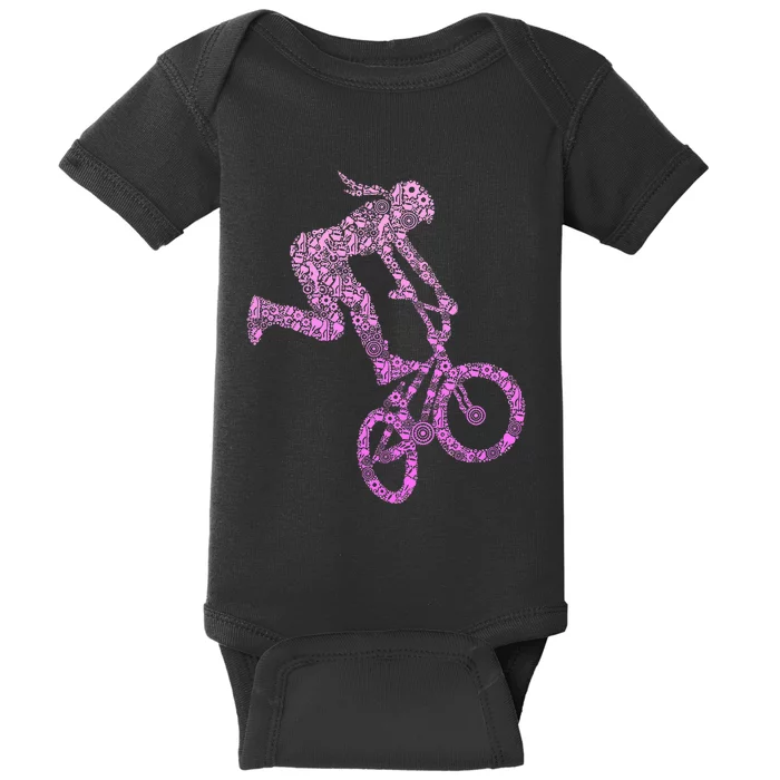 Bmx Rider Girl Bike Bicycle Stunt Racing Baby Bodysuit