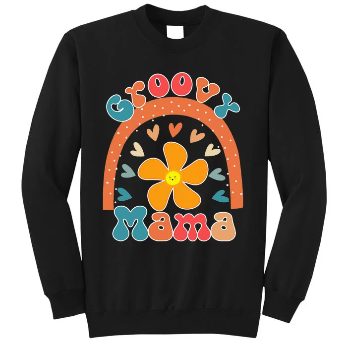 Beautiful Rainbow Groovy Mama Matching Family Mother's Day Tall Sweatshirt