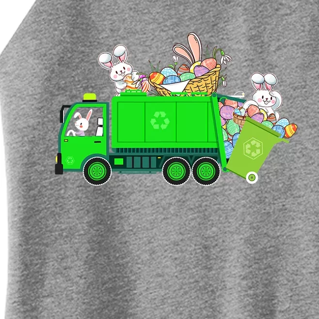 Bunny Riding Garbage Truck Easter Day Bunny Garbage Truck Cute Gift Women’s Perfect Tri Rocker Tank