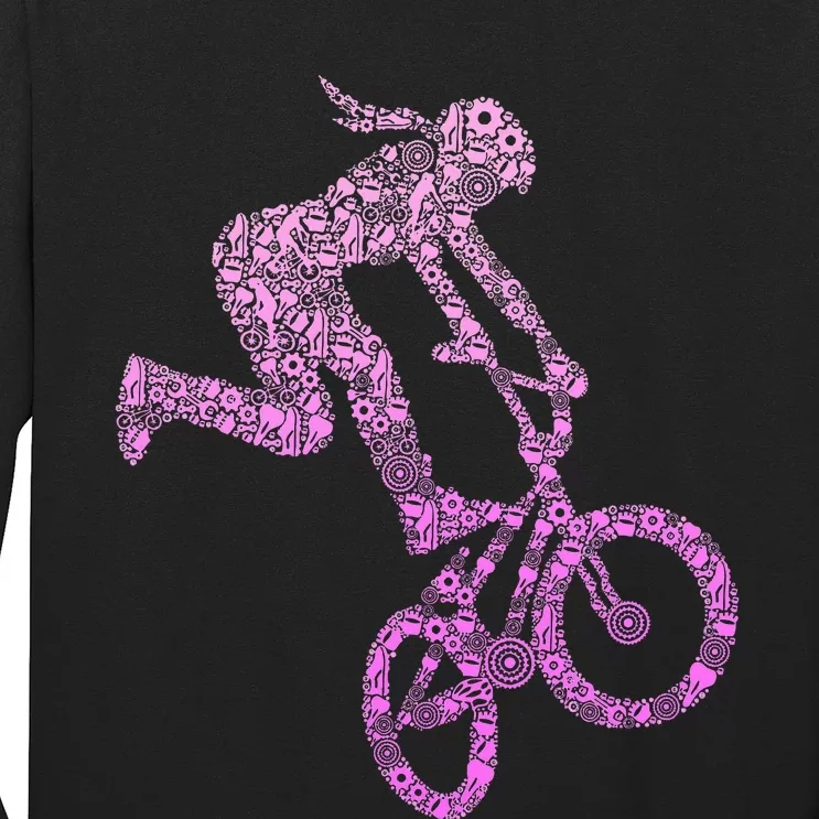 Bmx Rider Girl Bike Bicycle Stunt Racing Long Sleeve Shirt