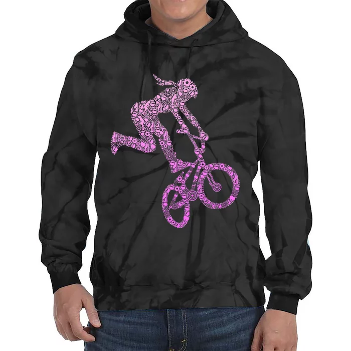 Bmx Rider Girl Bike Bicycle Stunt Racing Tie Dye Hoodie