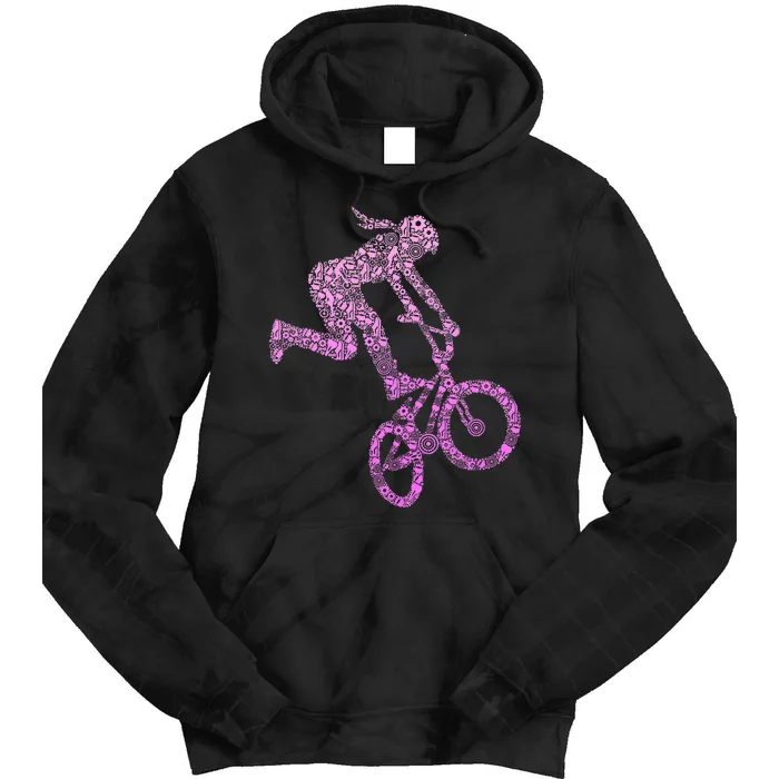 Bmx Rider Girl Bike Bicycle Stunt Racing Tie Dye Hoodie