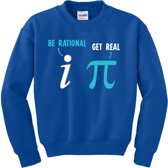 Be Rational Get Real Funny Math Joke Statistics Pun Gift Kids Sweatshirt