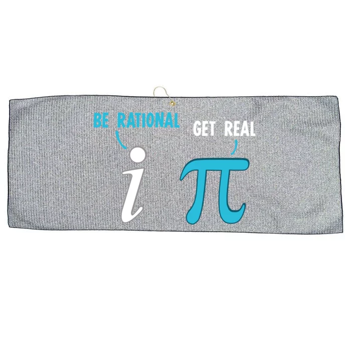 Be Rational Get Real Funny Math Joke Statistics Pun Gift Large Microfiber Waffle Golf Towel