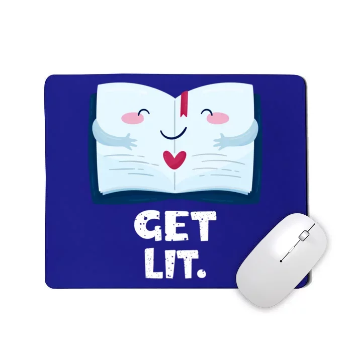 Book Readers Gift Get Lit Reading Books Funny Book Gift Mousepad