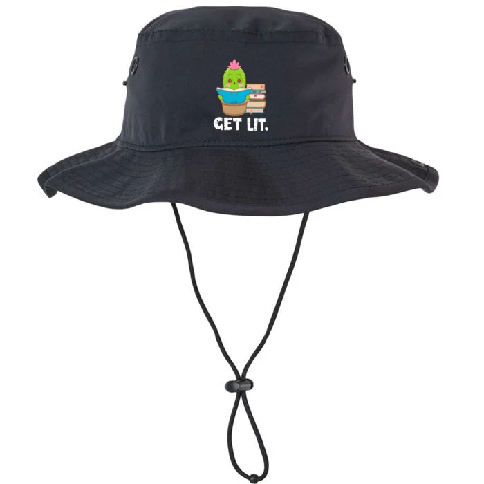 Book Readers Gift Get Lit Reading Books Funny Cactus Cool Gift Legacy Cool Fit Booney Bucket Hat