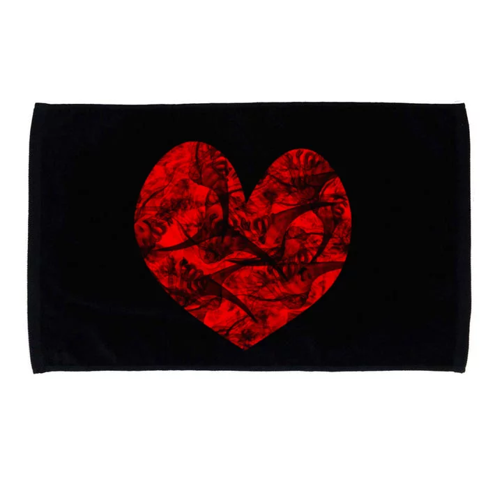 Big Red Heart Smoke Distressed Valentines Day Gift Microfiber Hand Towel